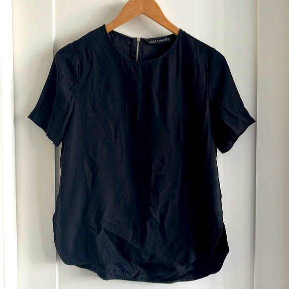 ZARA WOMAN short sleeve back blouse - Picture 1 of 3